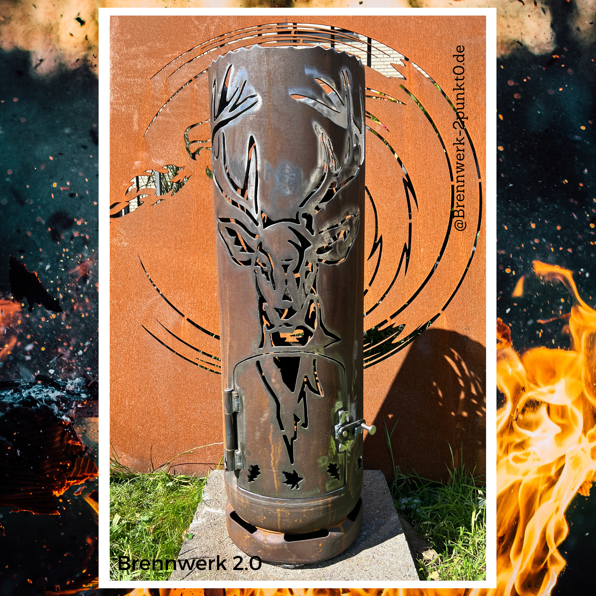 Feuerkorb – Rothirsch_2 mit Rothirsch_1