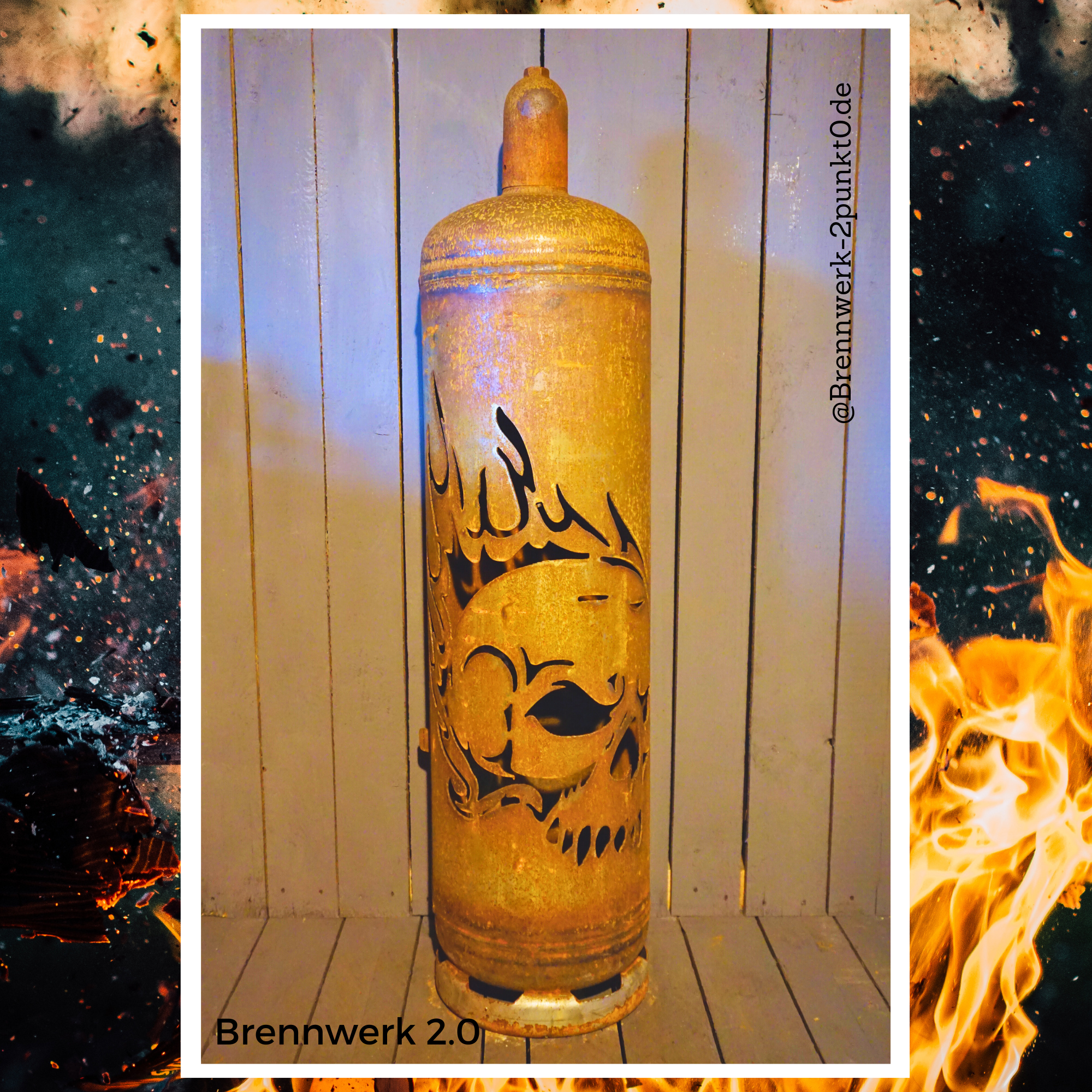 33kg Feuertonne – Totenkopf „Skull in Fire“