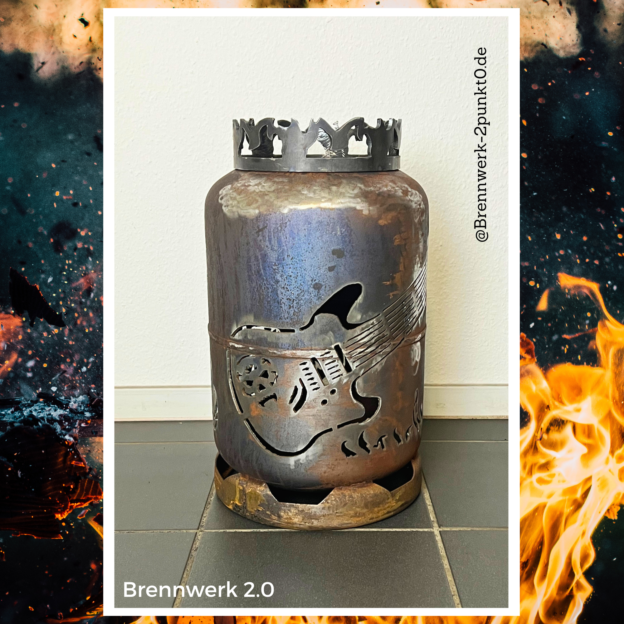 11kg Feuertonne - Hard Rock mit E-Gitarre