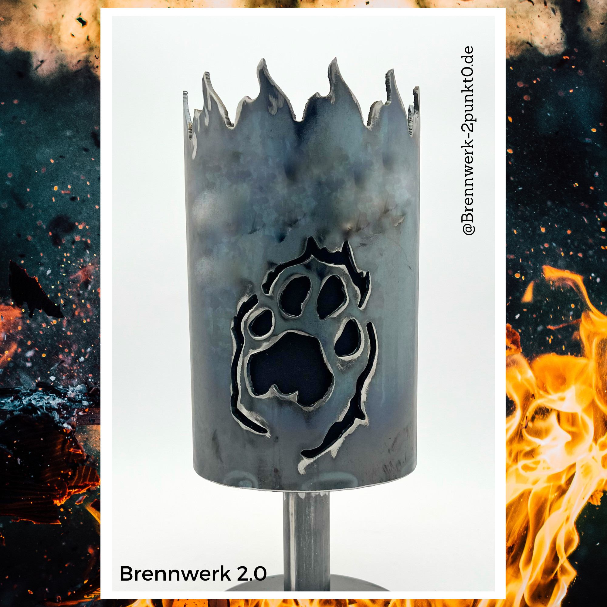 Gartenfackel – Löwenkopf mit Tatze