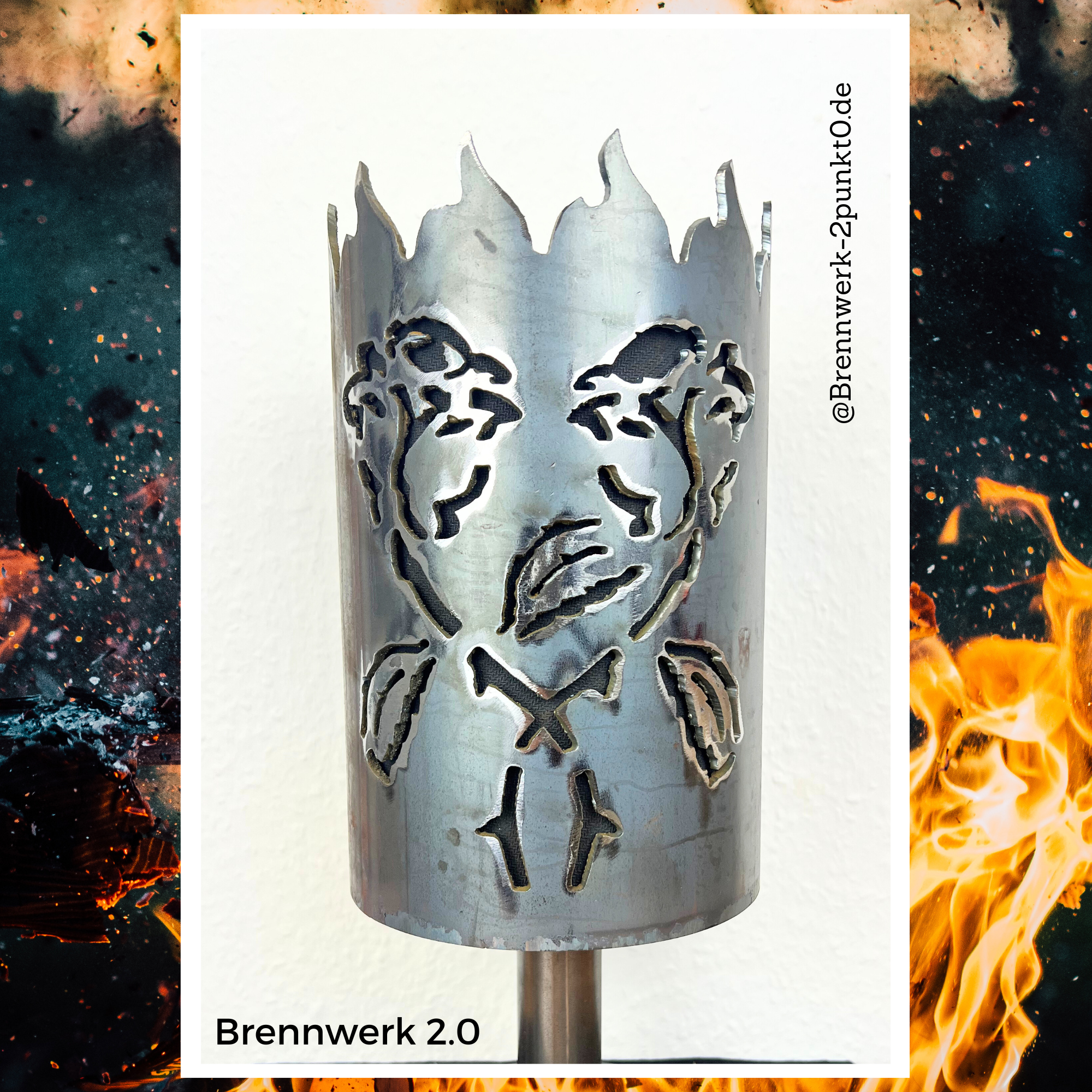 Gartenfackel – Rosen verschlungen 2-fach