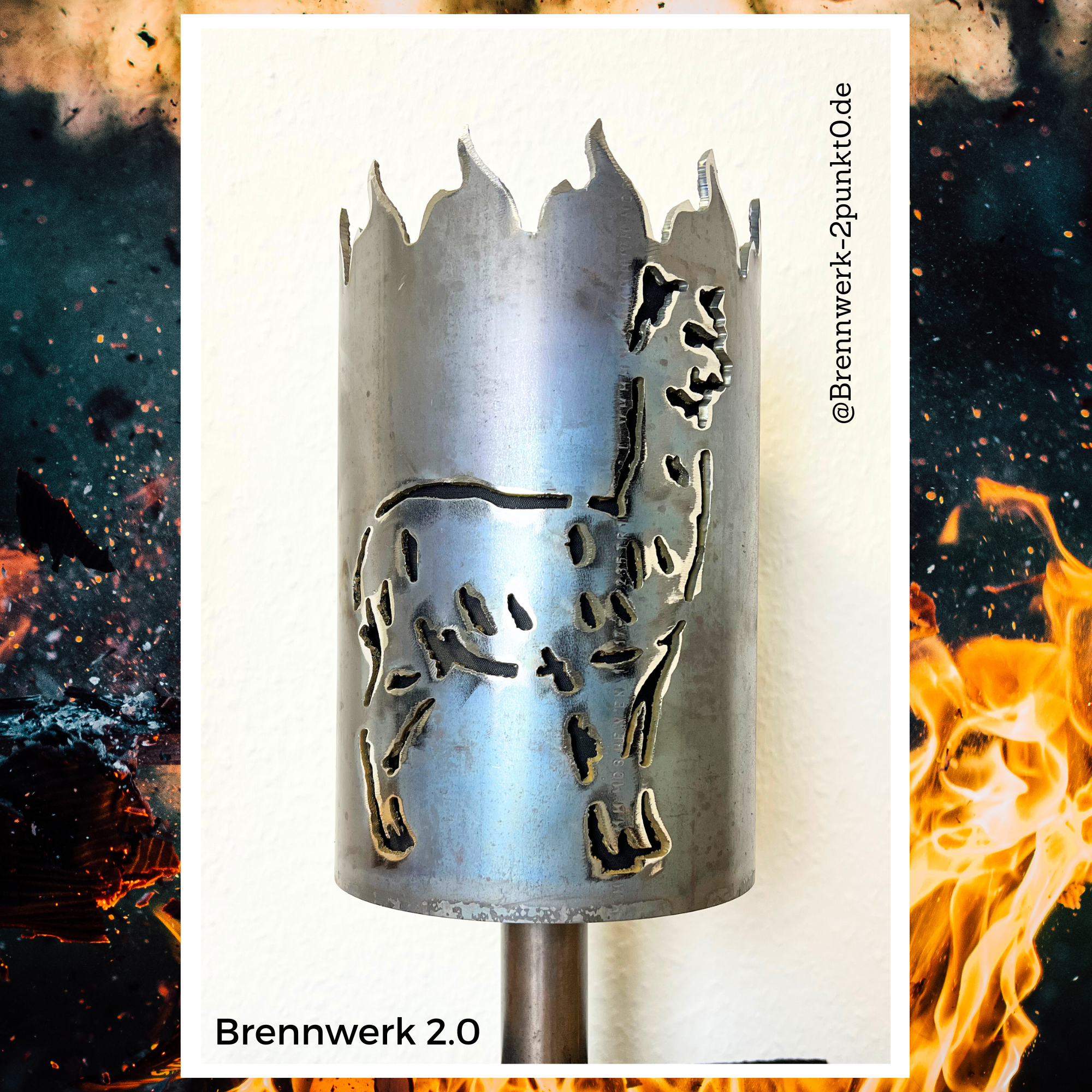 Gartenfackel – Alpaka mit Alpaka Kopf