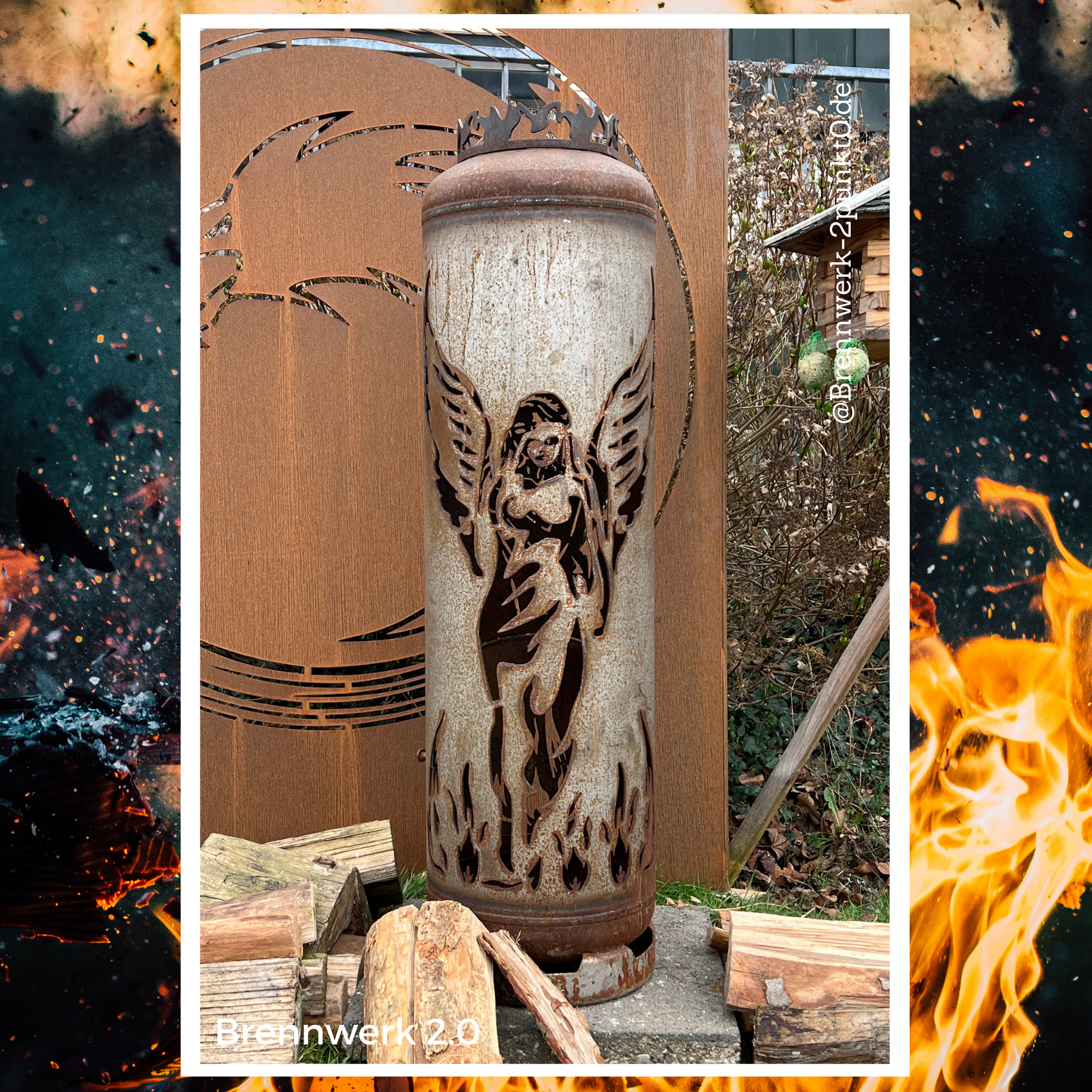 33kg Feuertonne – Engel mit Engel der Sinnlichkeit