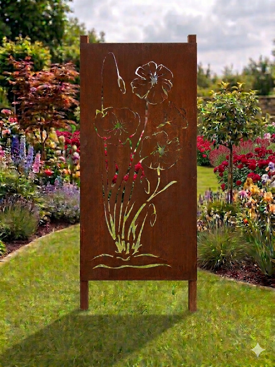 Gartensichtschutz – Mohnblumen