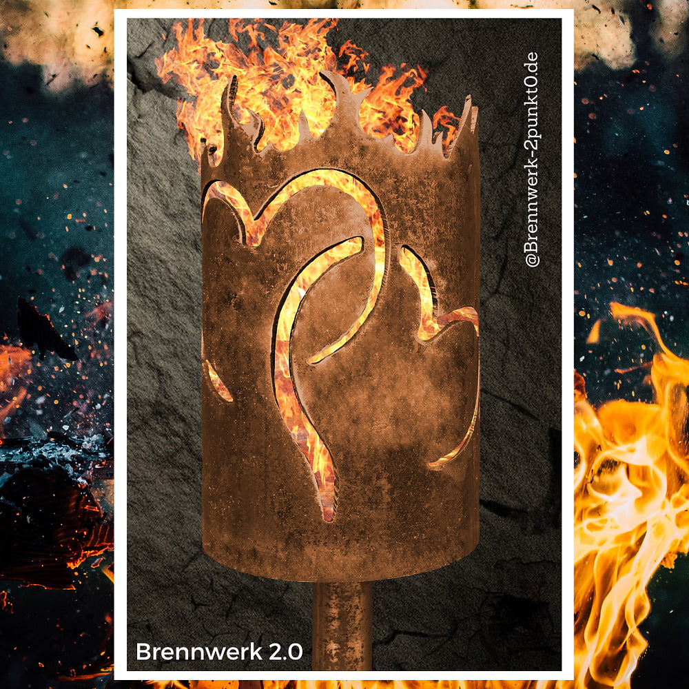 Gartenfackel – Hochzeitsherzen Brennwerk 2.0