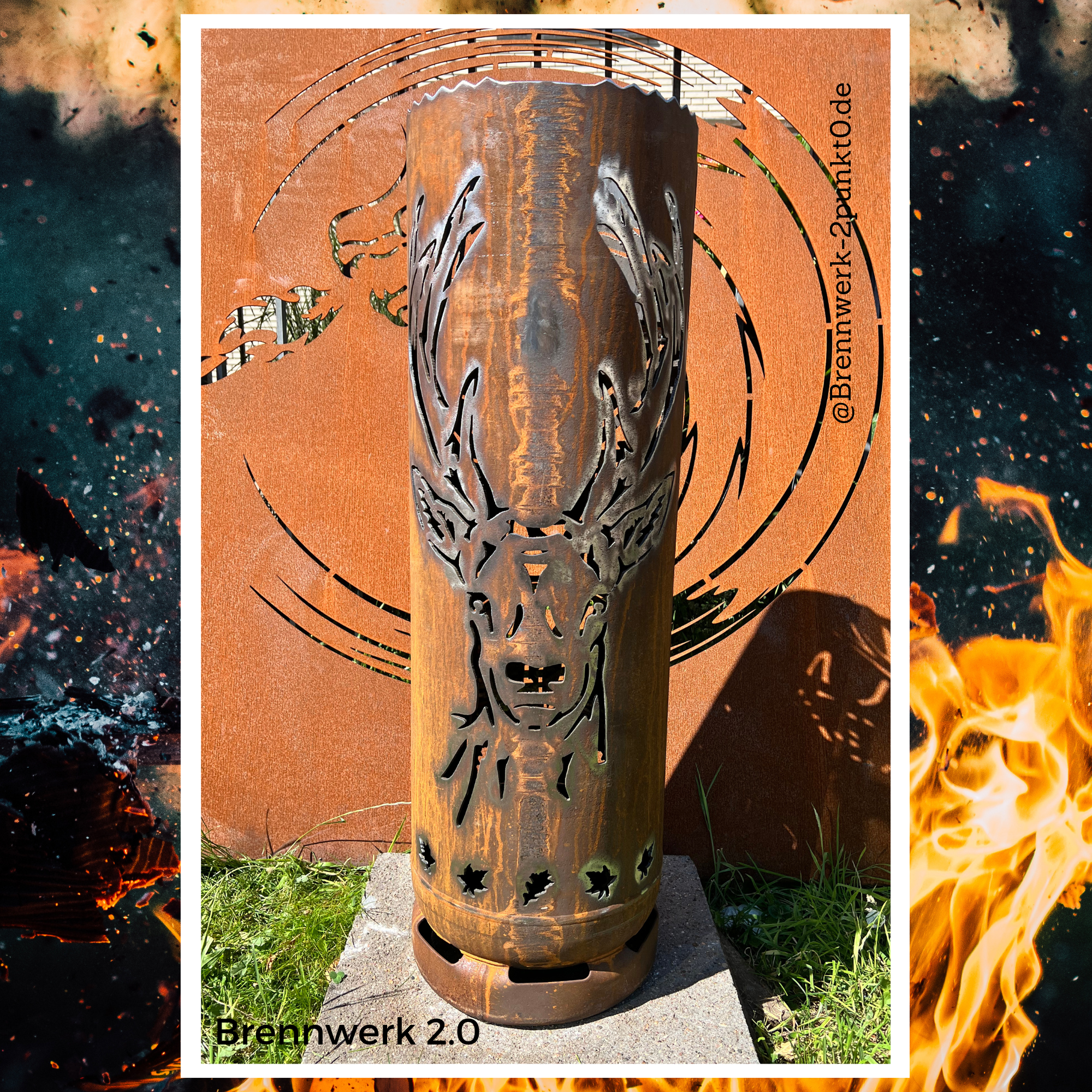 Feuerkorb – Rothirsch_2 mit Rothirsch_1