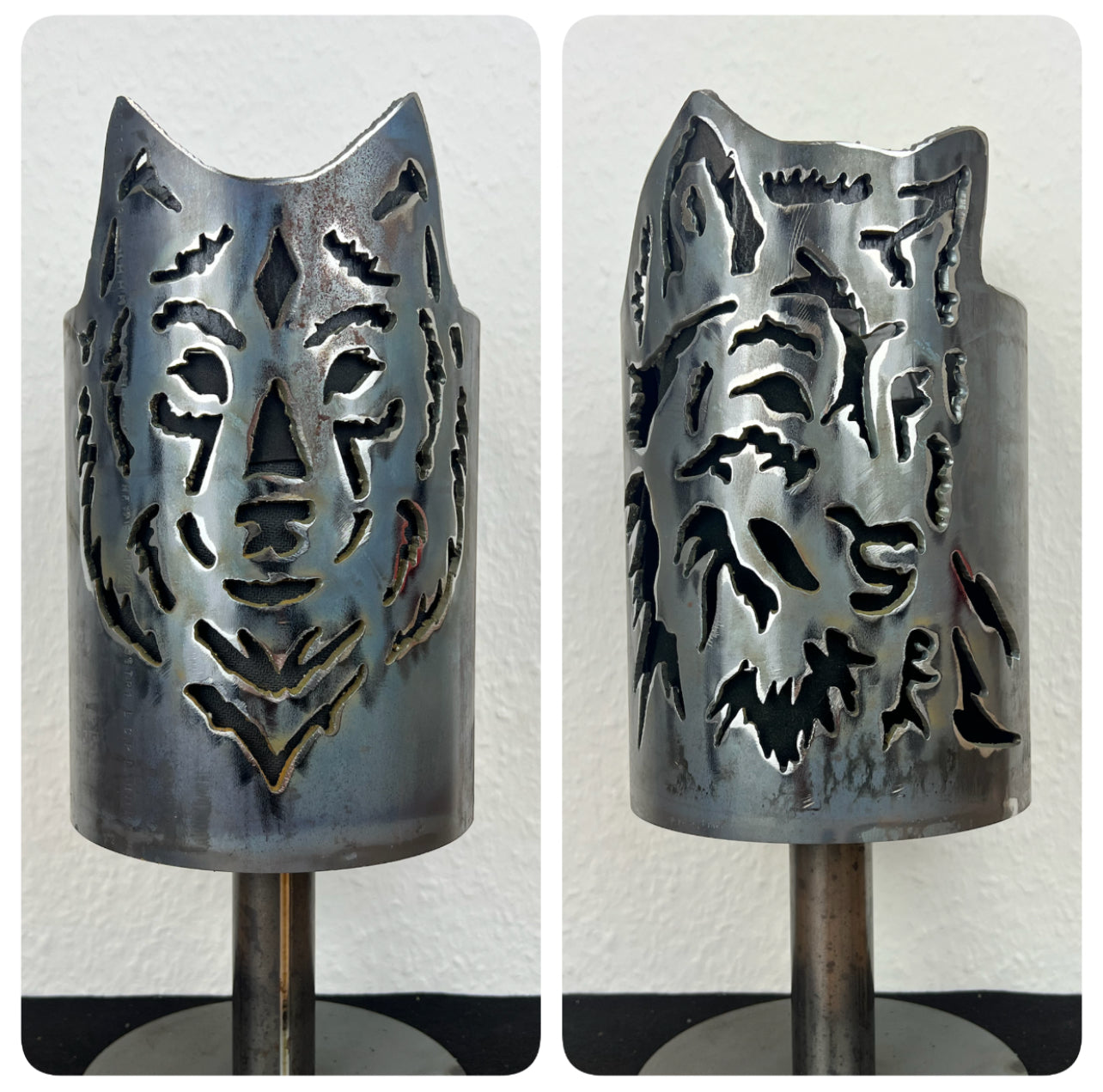 Gartenfackel – Wolfskopf_1 mit Wolfskopf_2