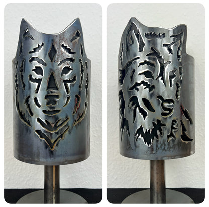 Gartenfackel – Wolfskopf_1 mit Wolfskopf_2