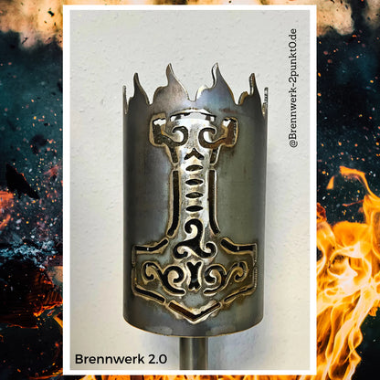 Gartenfackel – Thors Hammer Mjölnir 2-fach
