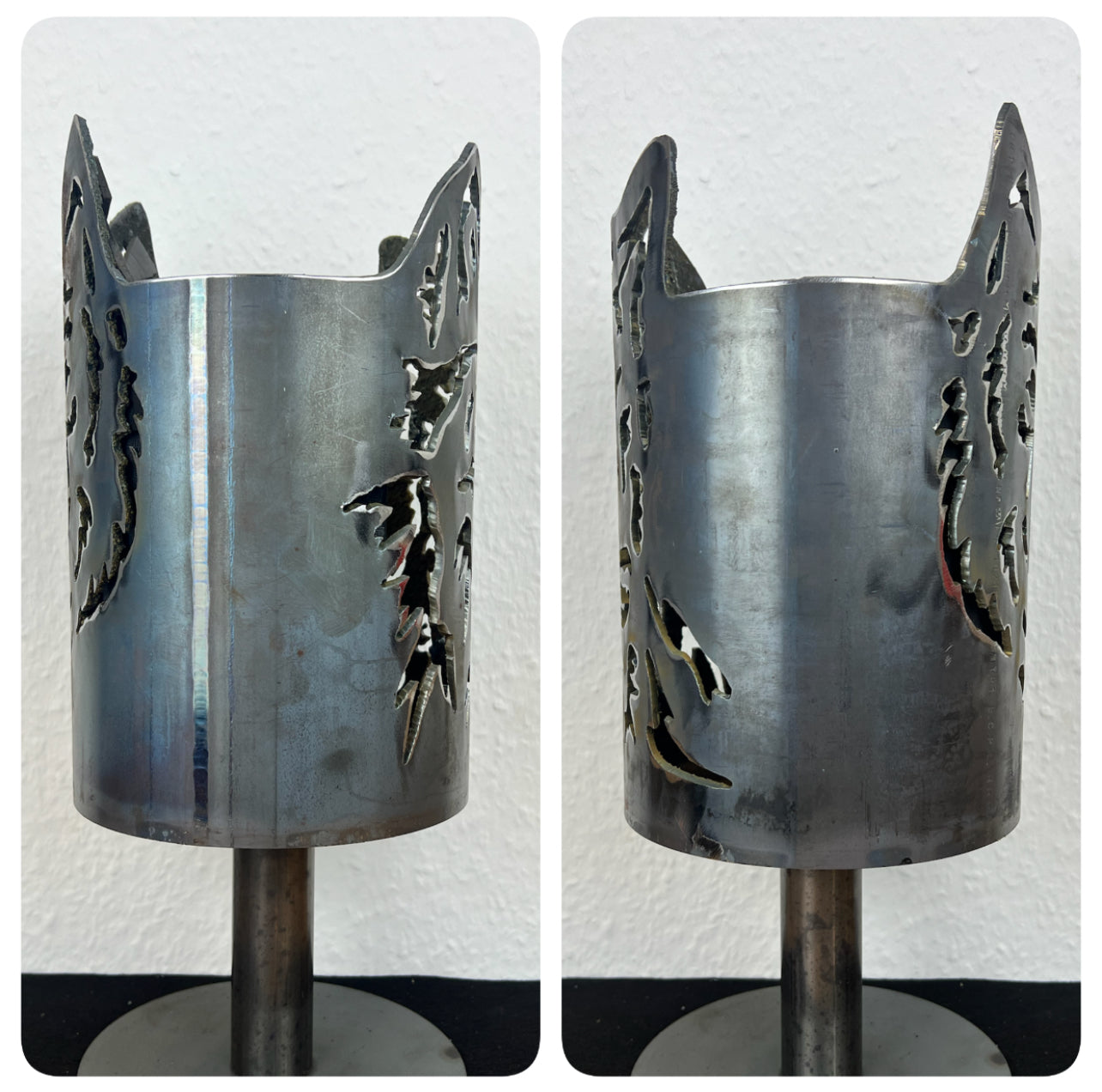 Gartenfackel – Wolfskopf_1 mit Wolfskopf_2