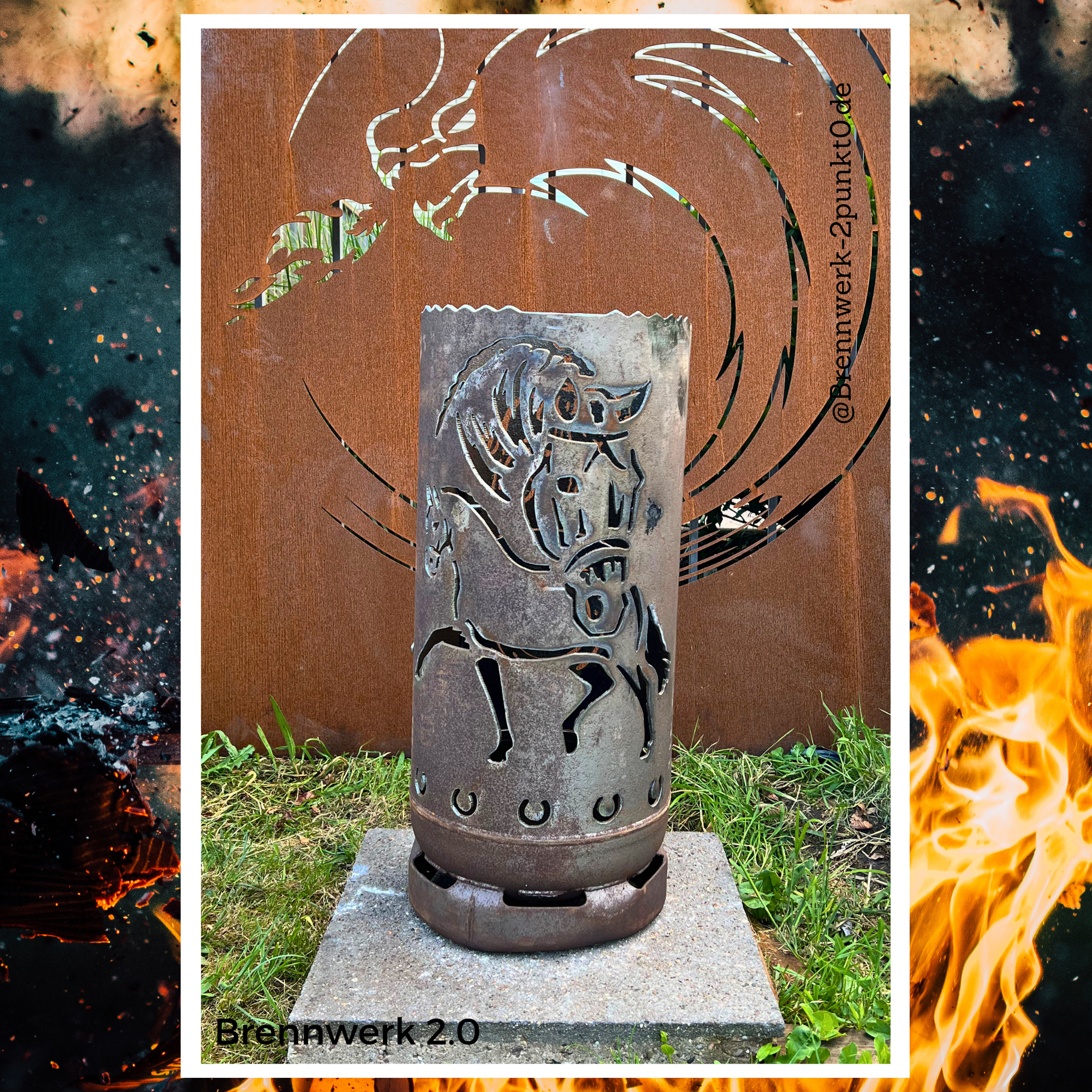 Feuerkorb – Dressurpferde