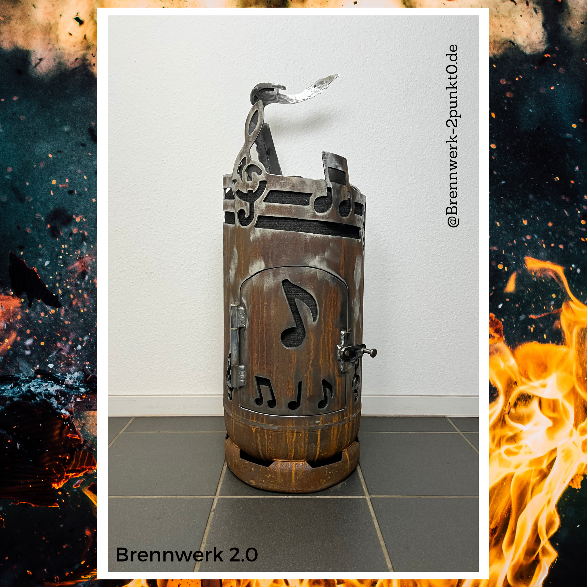 Feuerkorb / ModernArt - Saxophon & Noten
