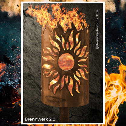 Gartenfackel – Sonne 2-fach