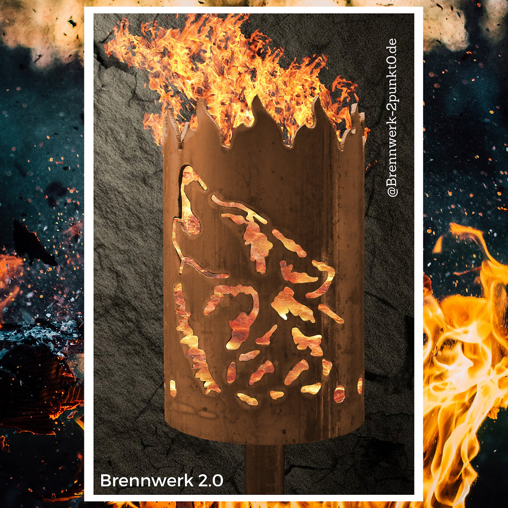 Gartenfackel – Wolf heulend