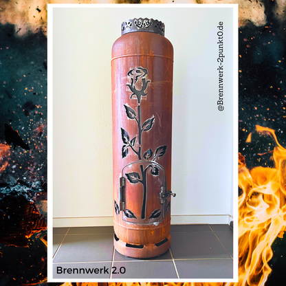 33kg Feuertonne – Rosenstock mit Rose