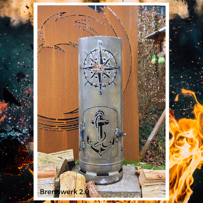 Feuerkorb – Leuchtturm mit Robbe