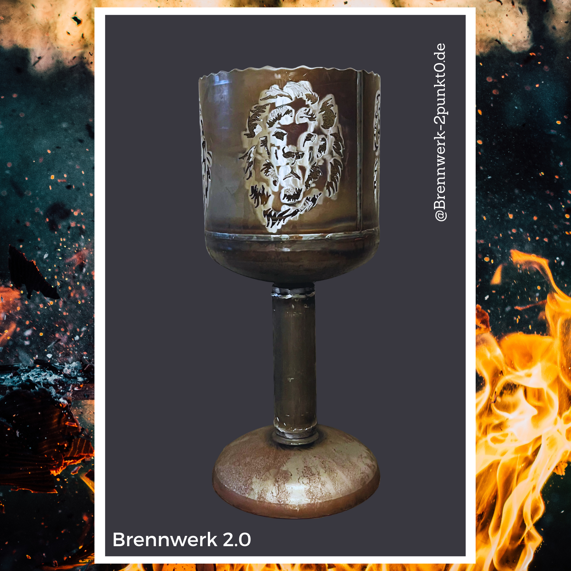 Feuerkorb / Kelch –  Löwenkopf
