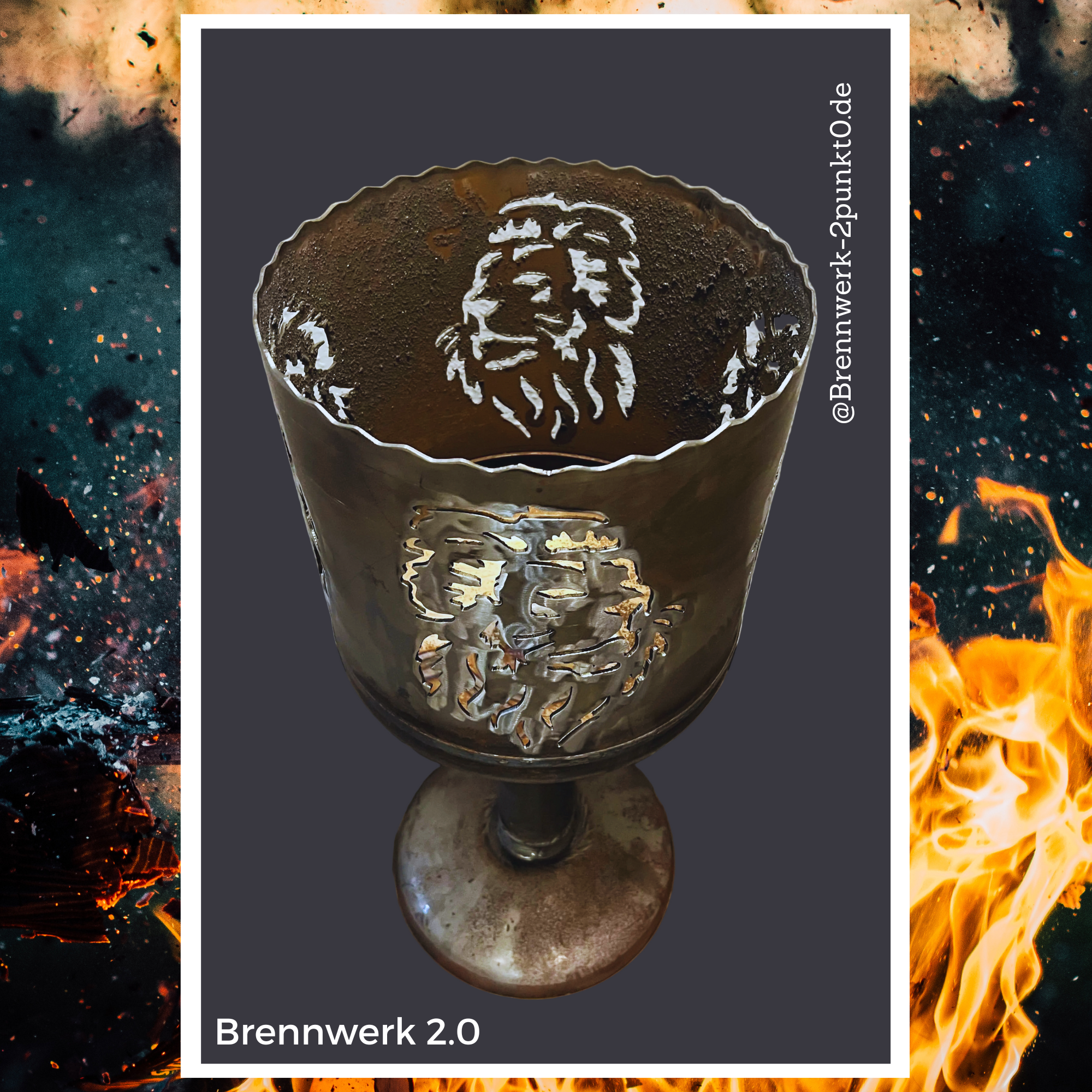 Feuerkorb / Kelch –  Löwenkopf