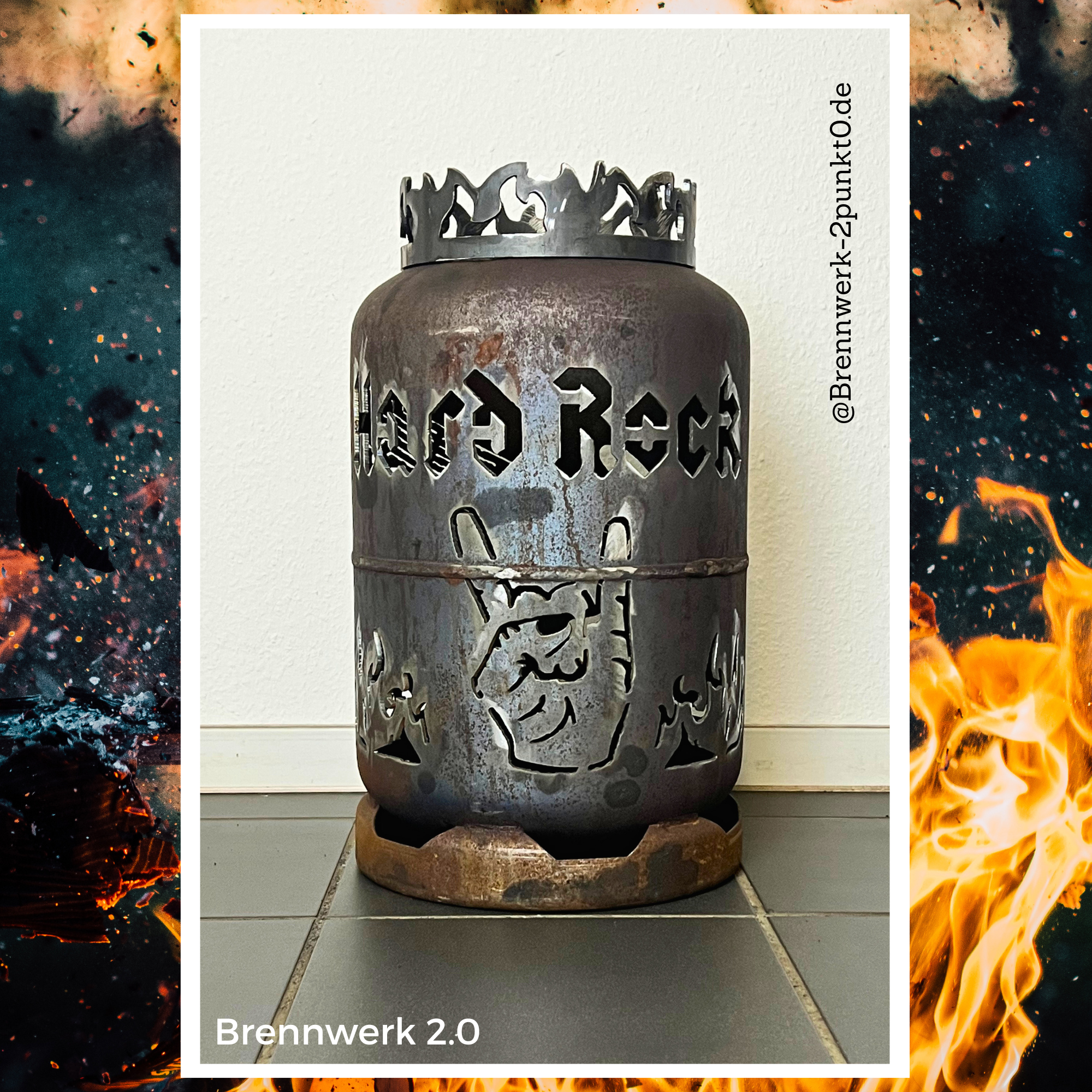 11kg Feuertonne - Hard Rock mit E-Gitarre