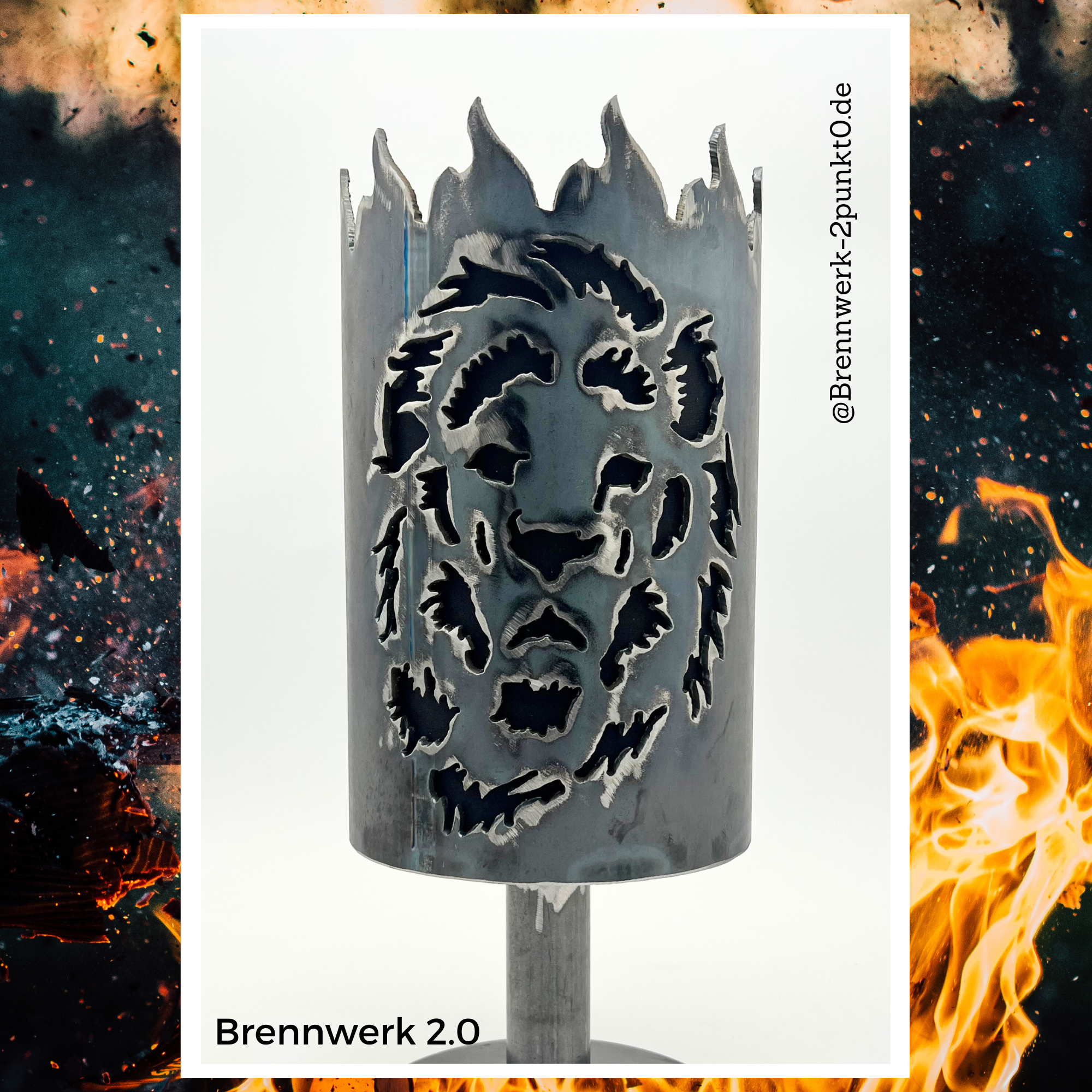 Gartenfackel – Löwenkopf 2-fach