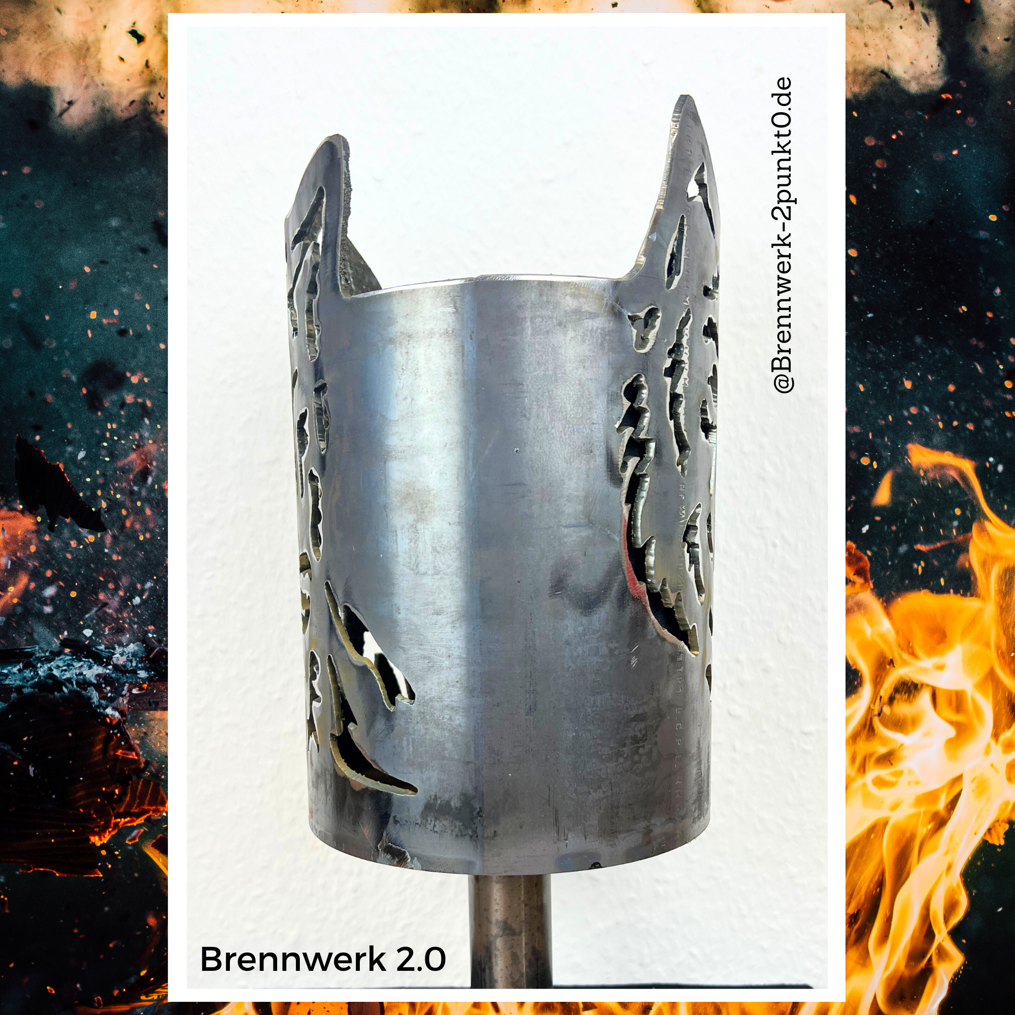 Gartenfackel – Wolfskopf_1 mit Wolfskopf_2