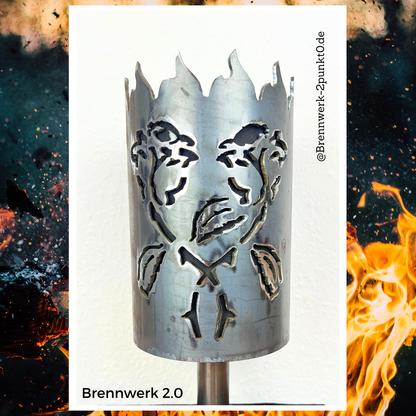 Gartenfackel – Rosen verschlungen 2-fach