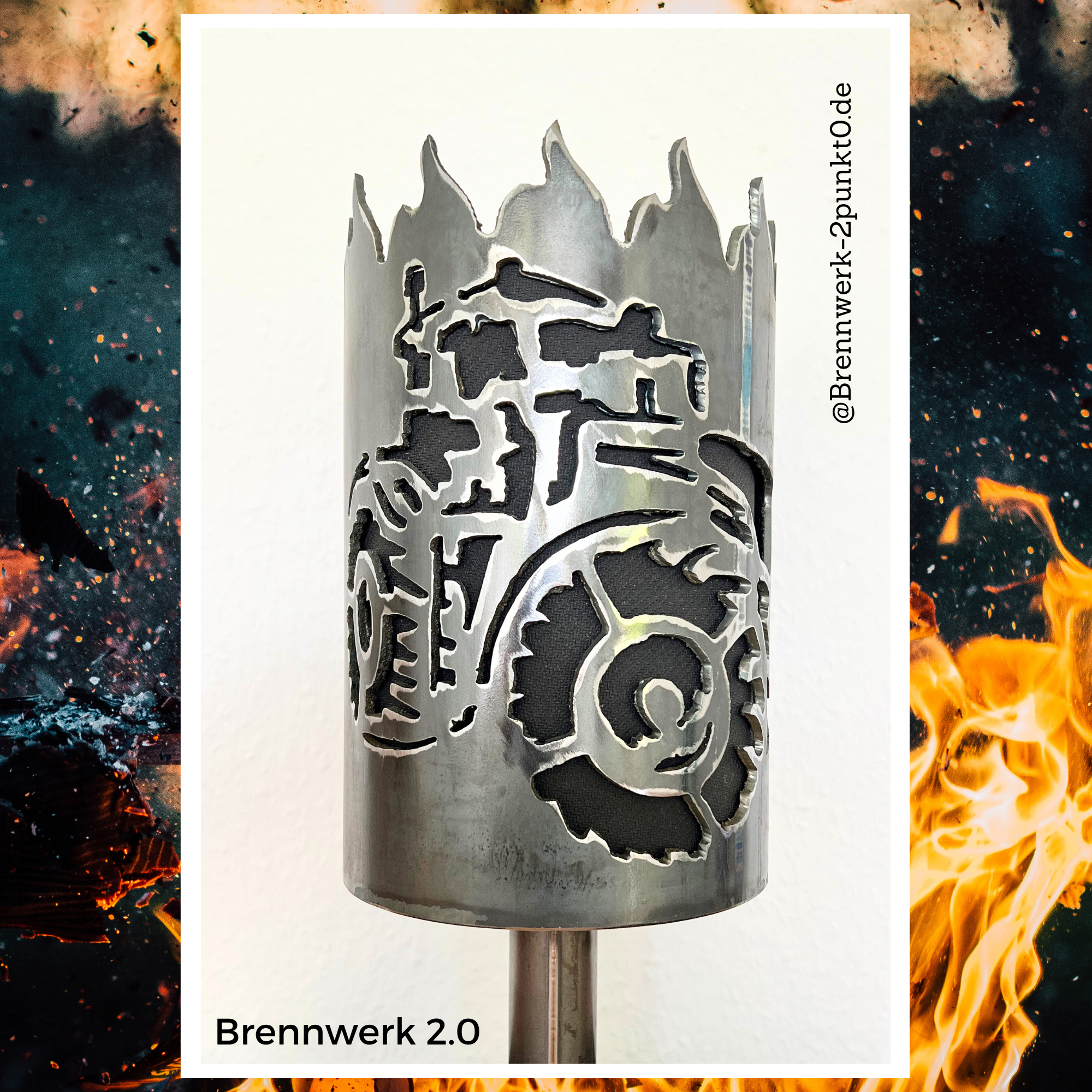 Gartenfackel – Fendt mit Dieselross