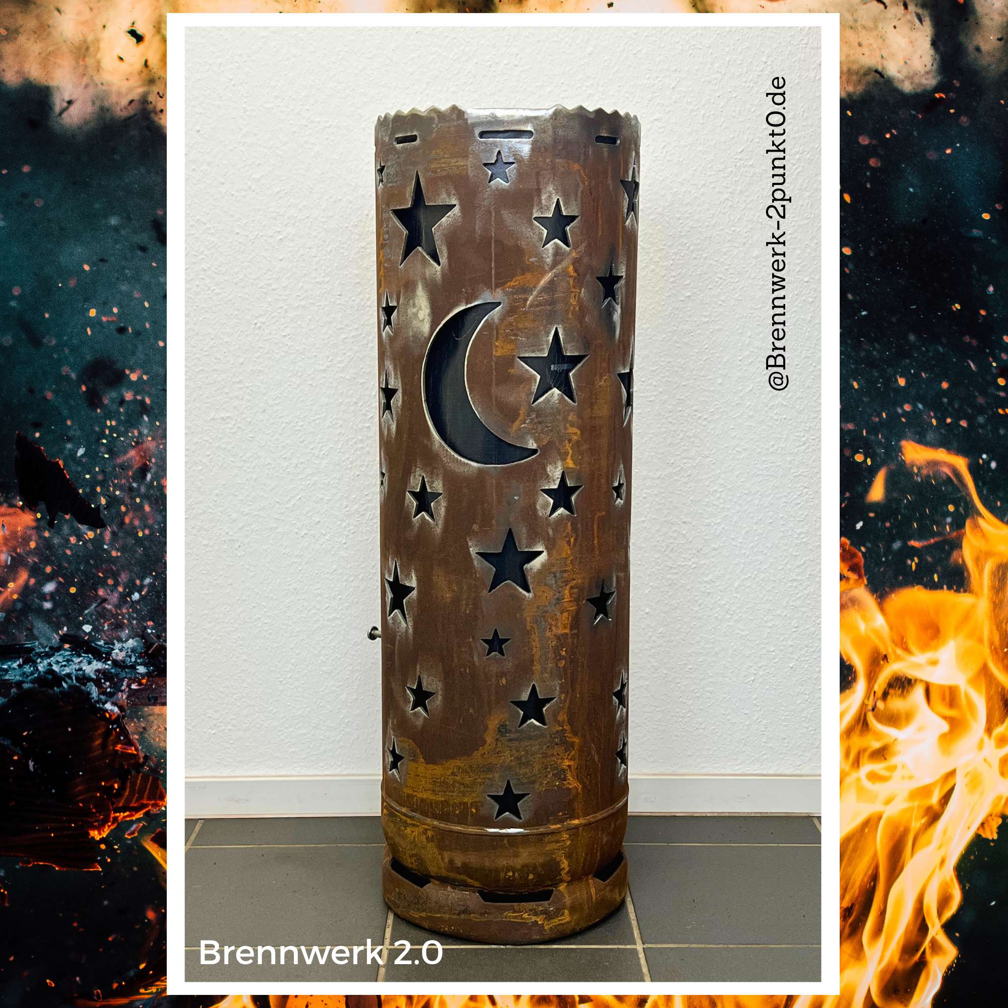 Feuerkorb – Sterne mit Mond