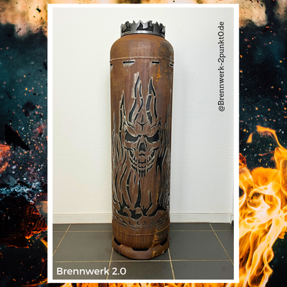 33kg Feuertonne – Totenkopf in Flammen