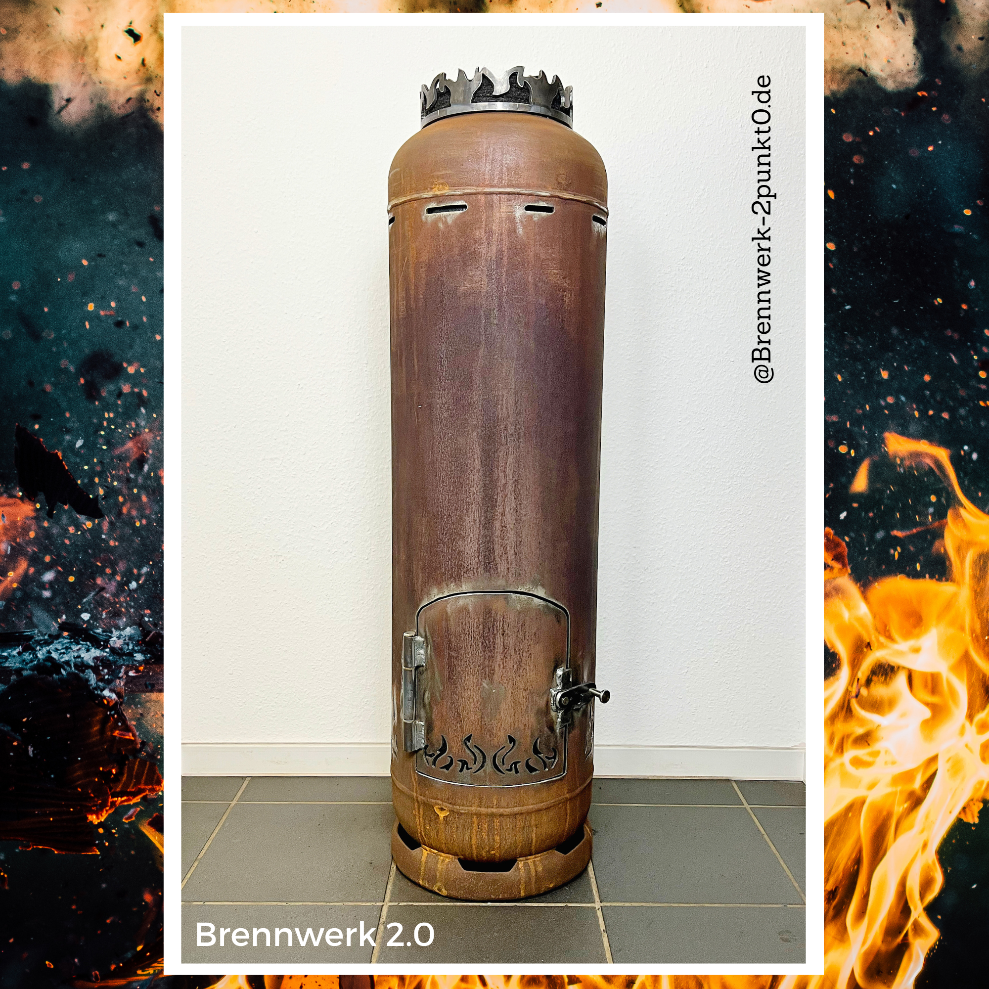 33kg Feuertonne – Totenkopf in Flammen