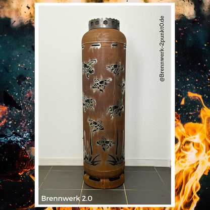 33kg Feuertonne - Bienen umlaufend (Gräser/Bienenstock)
