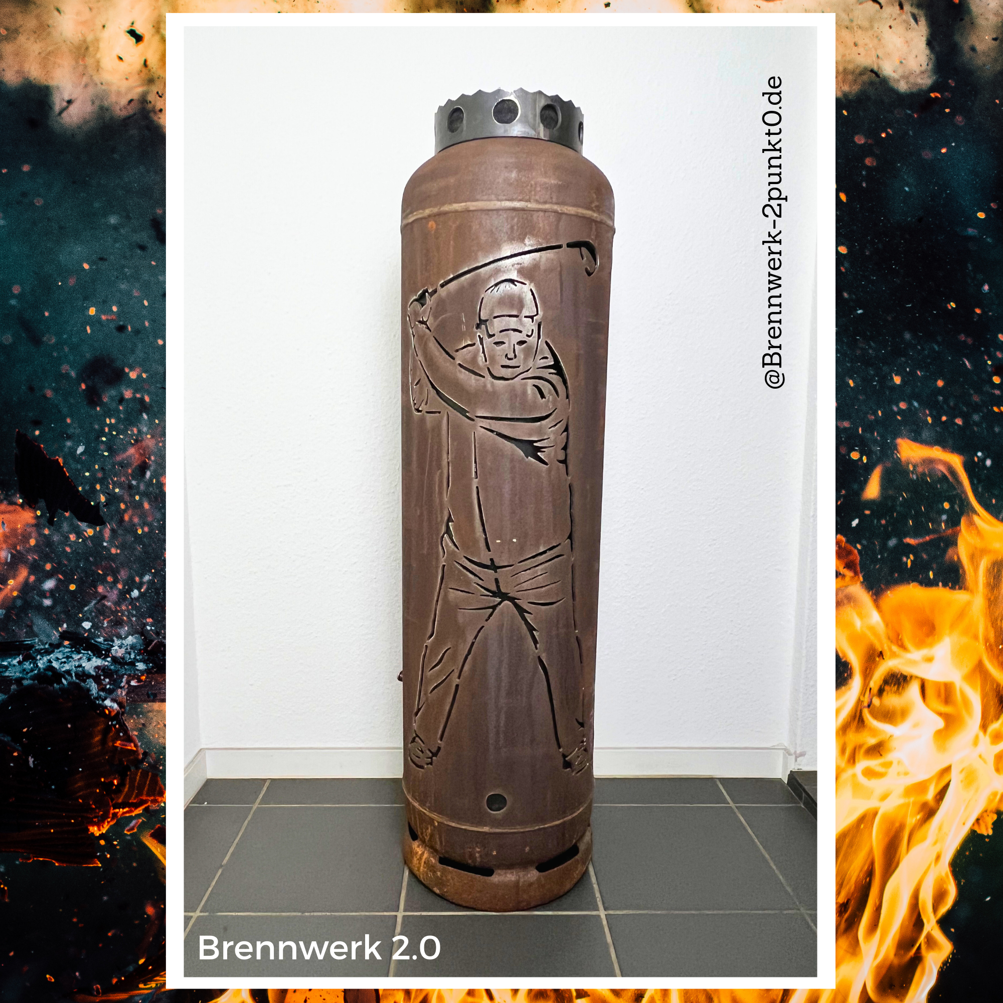 33kg Feuertonne – Golfer