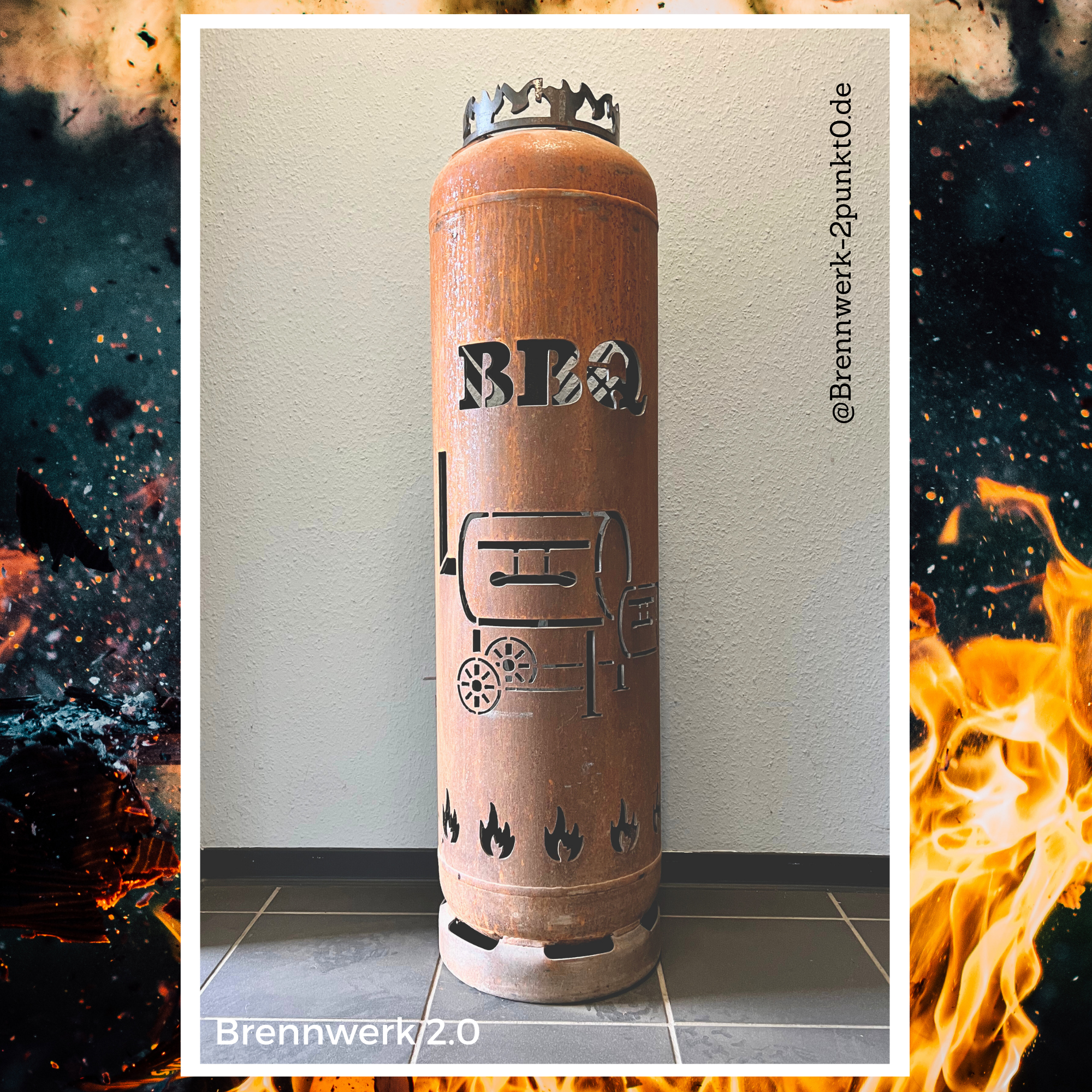 33kg Feuertonne – BBQ mit Smoker