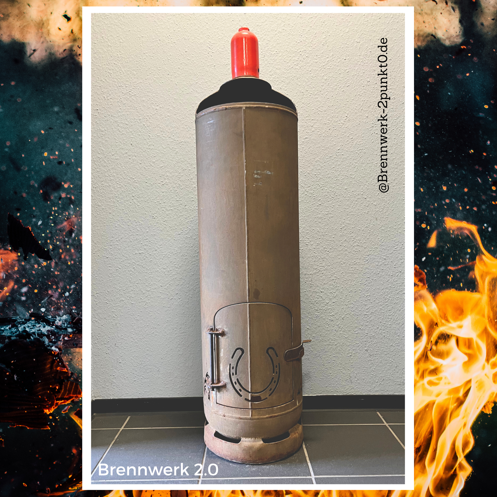 33kg Feuertonne – Dressurpferde (Tür Hufeisen)