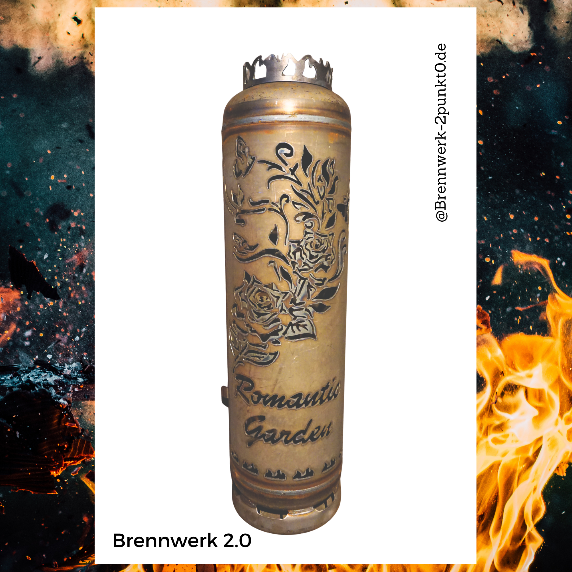 33kg Feuertonne – Rosen / Romantic Garden