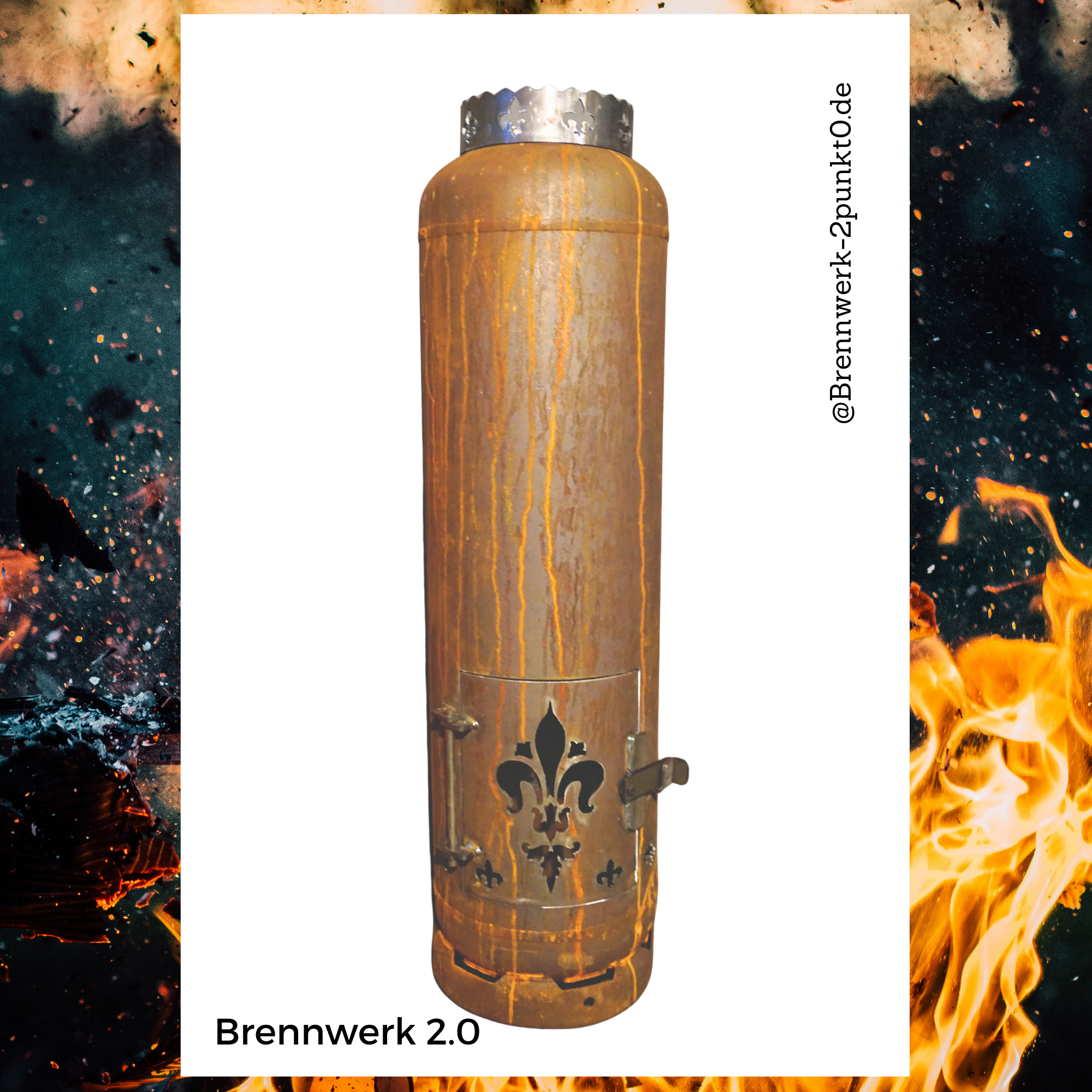 33kg Feuertonne – Lilie im Wappen